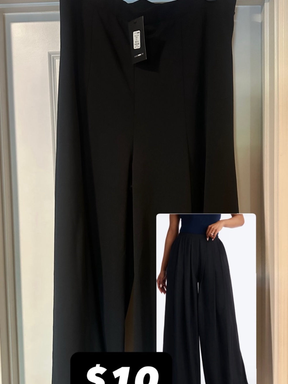 Flowy Black Wide-Leg Palazzo Pants